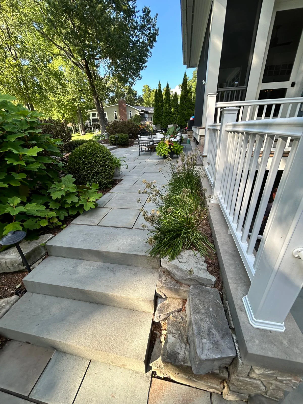 Bluestone patio surface detail showing stone layout