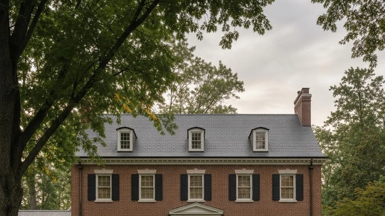Older red brick wall with light mortar joints, segmental brick arches, and stone window sills